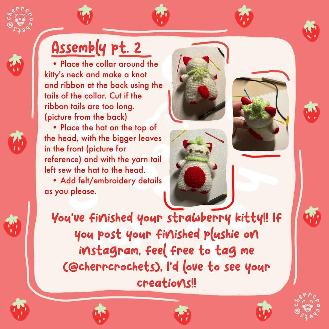 free pattern strawberry kitty