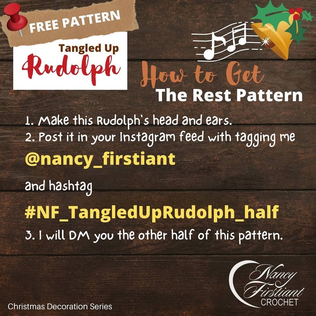 free pattern tangled up rudolph crochet pattern