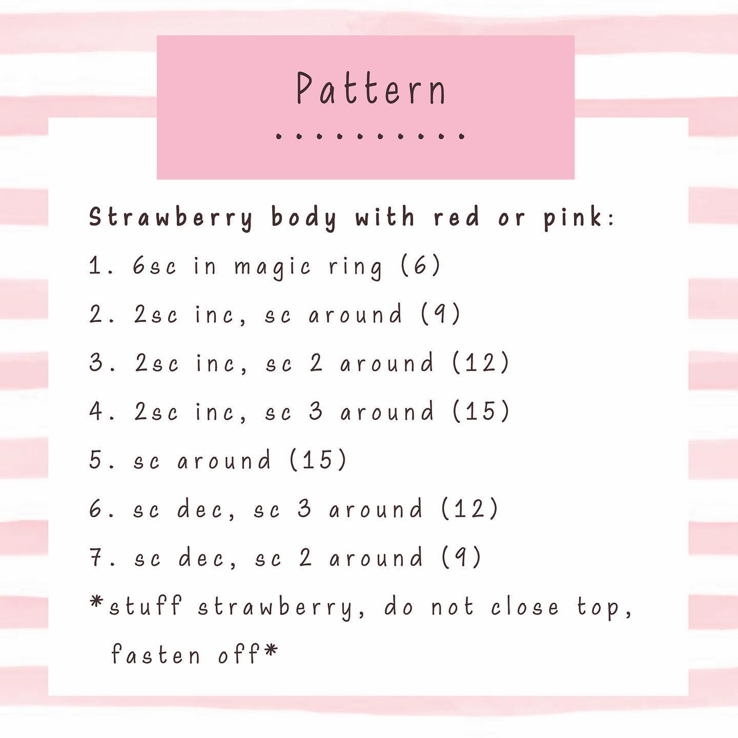 free pattern tiny strawberry