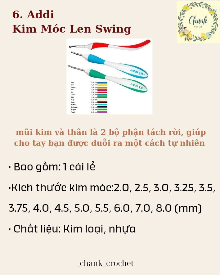 Giới thiệu một số loại kim móc phần 2