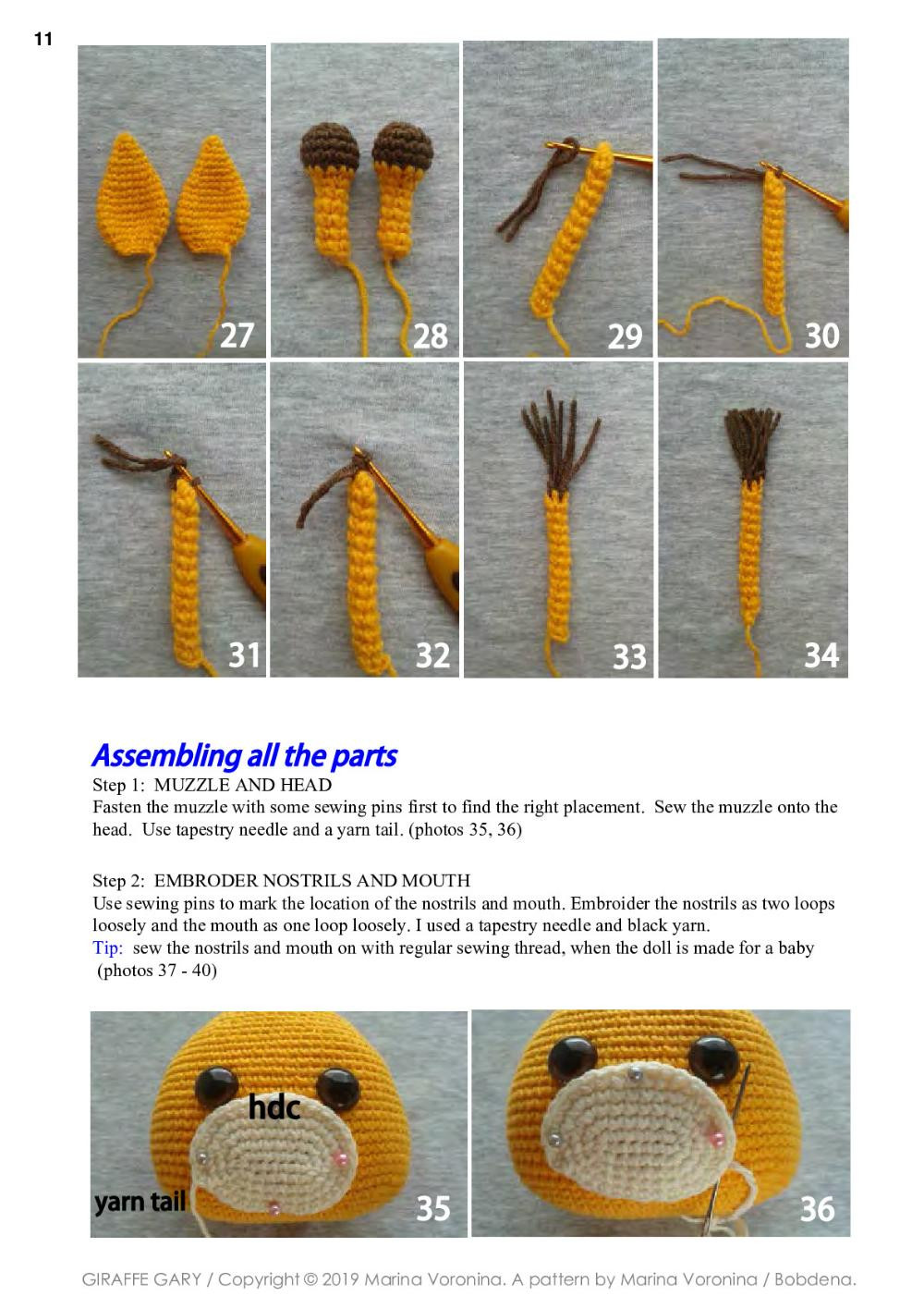 Giraffe Gary amigurumi doll