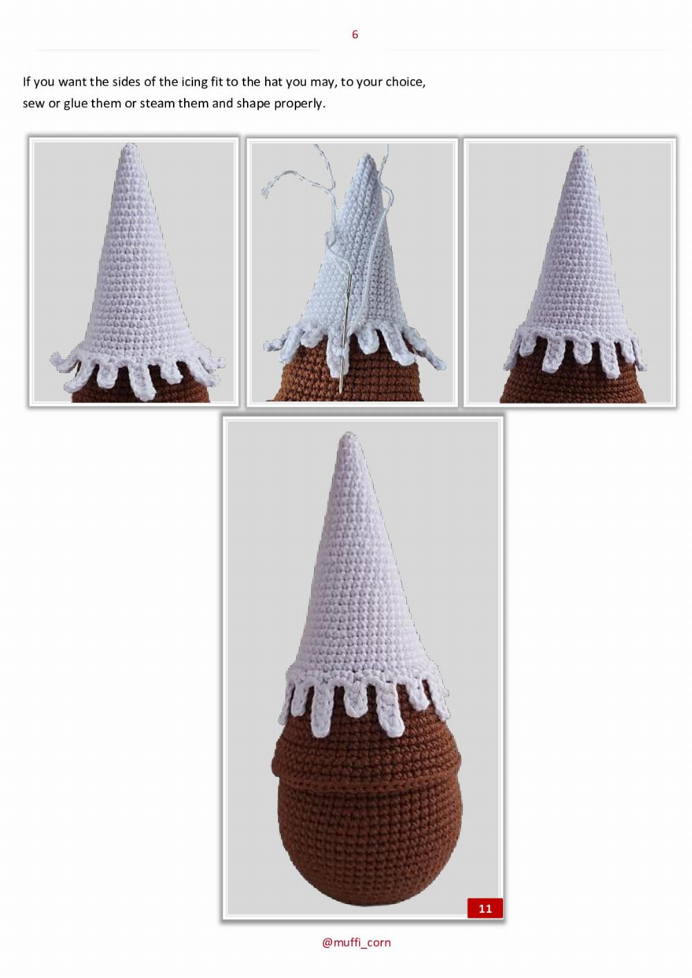 Gnome with muffin crochet pattern