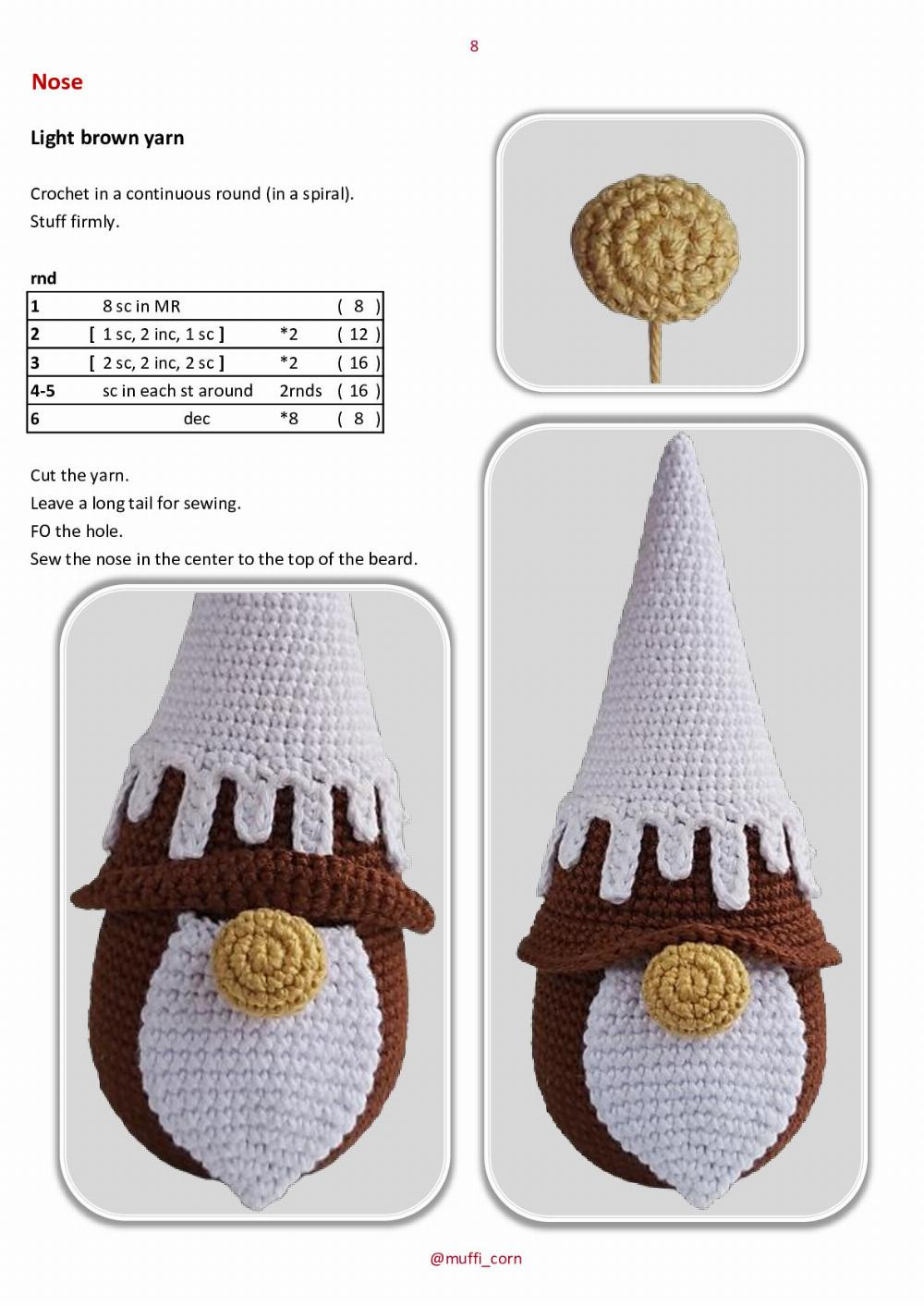 Gnome with muffin crochet pattern