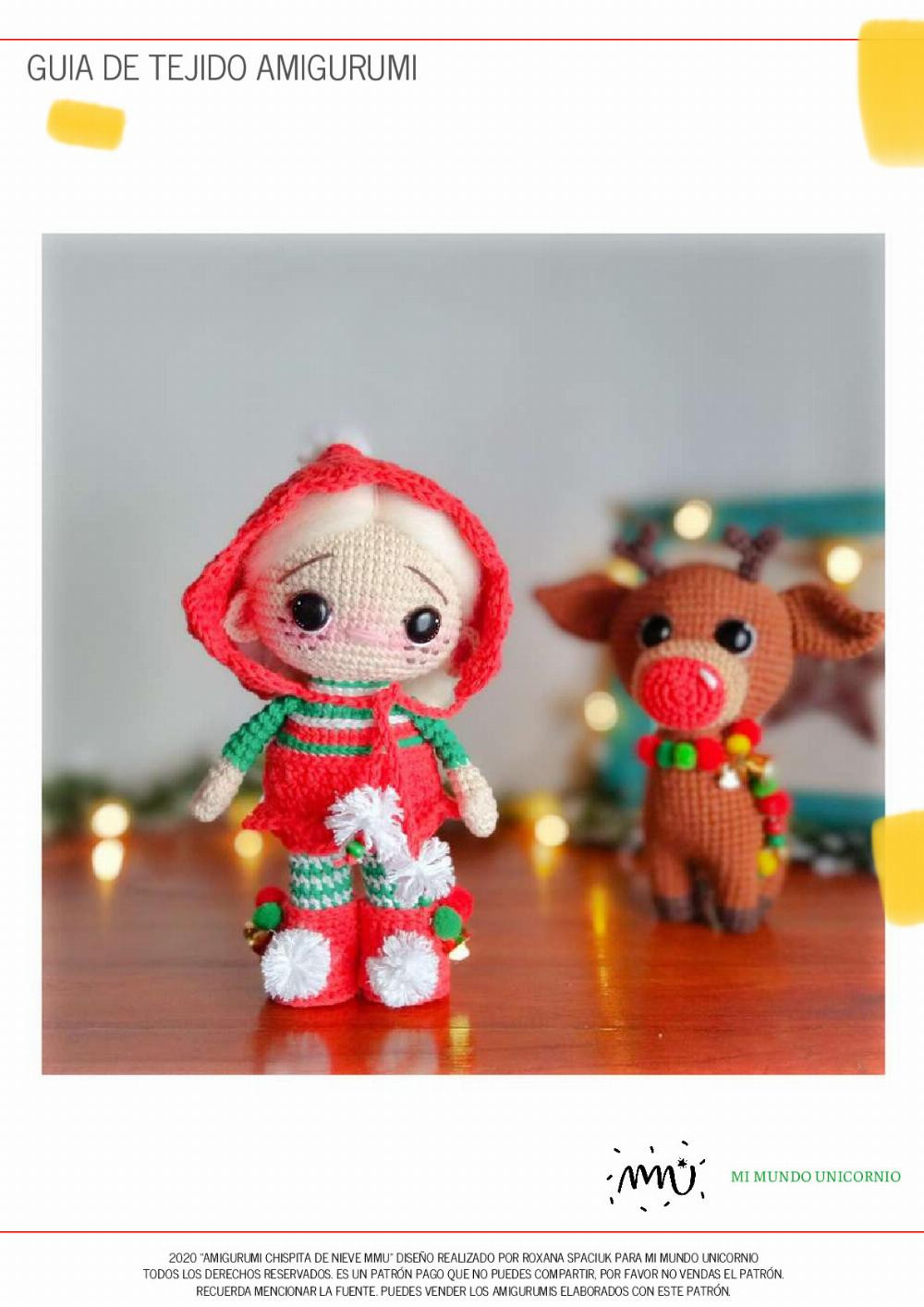 Guía de tejido amigurumi: Muñeca de Navidad
