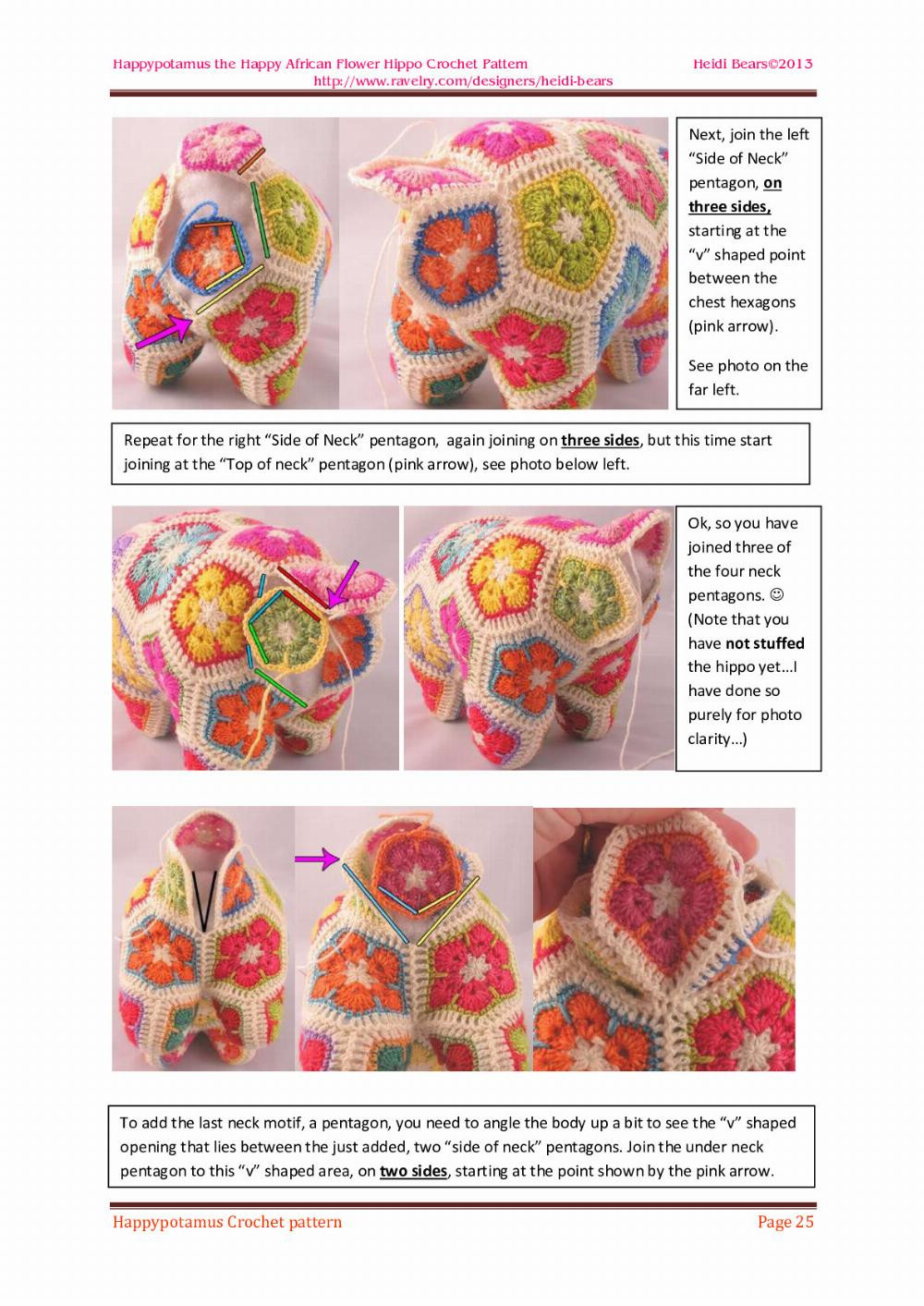 Happypotamus the Happy African Flower Hippo Crochet Pattern