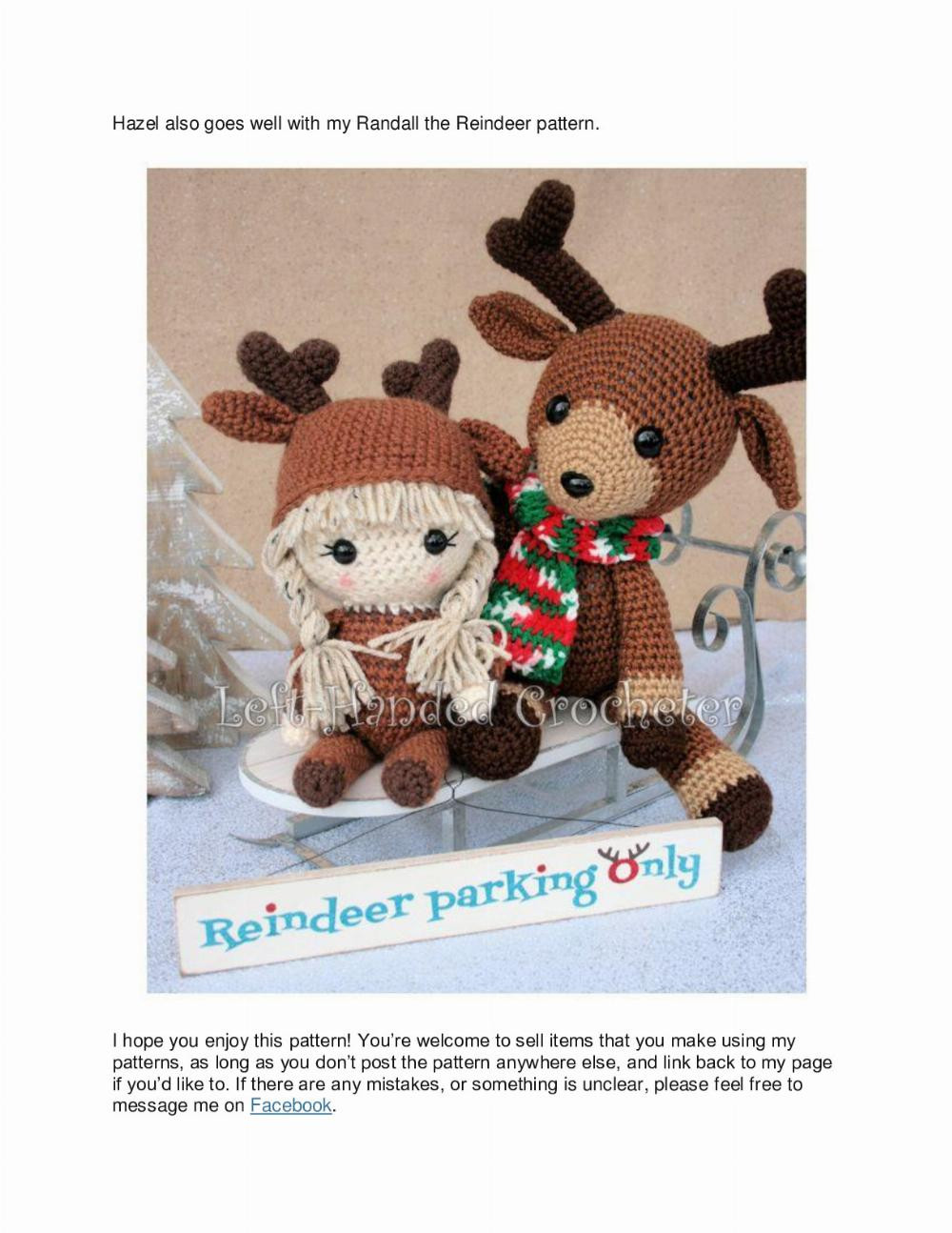 Hazel the Reindeer Girl crochet pattern