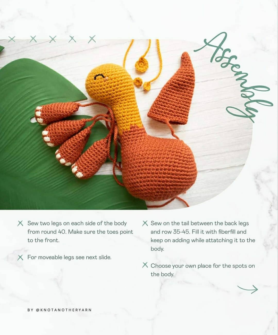 Herb-eating dinosaur crochet pattern