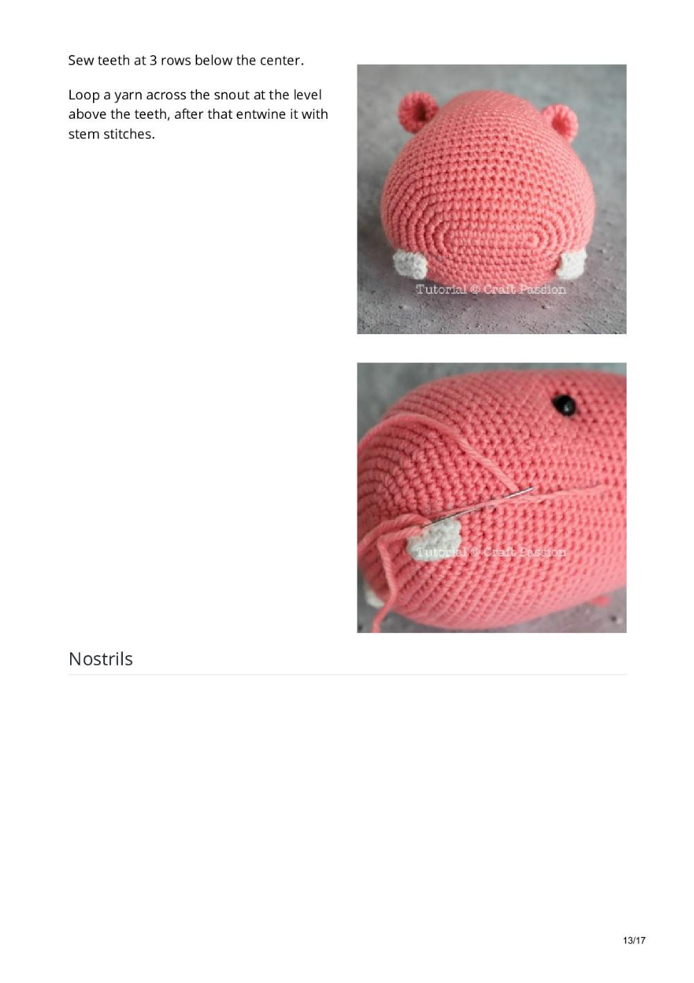 Hippo Amigurumi Crochet Pattern