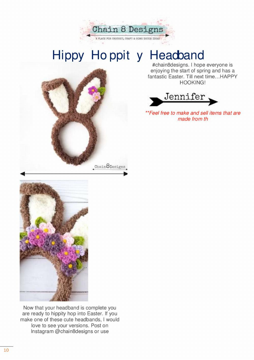 Hippy Hoppity Headband 1″ Plastic Headband 8 Chenille