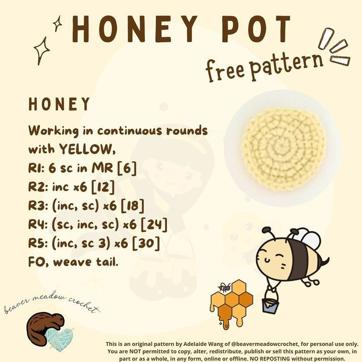 honey pot no sew free pattern