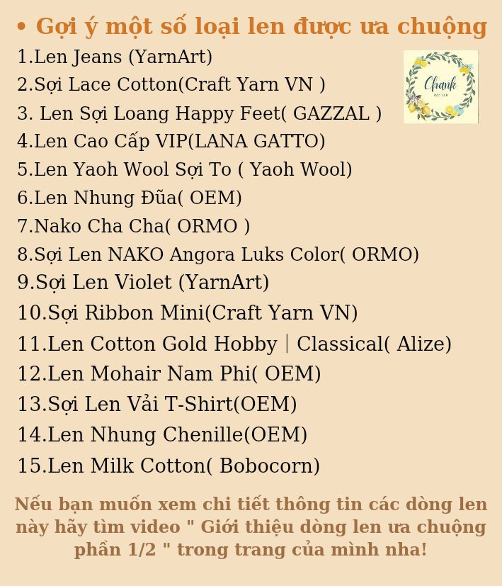 Hướng dẫn Cách chọn len phù hợp;