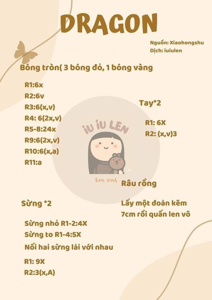 Hướng dẫn móc bánh hồ lô đầu rồng (dragon)