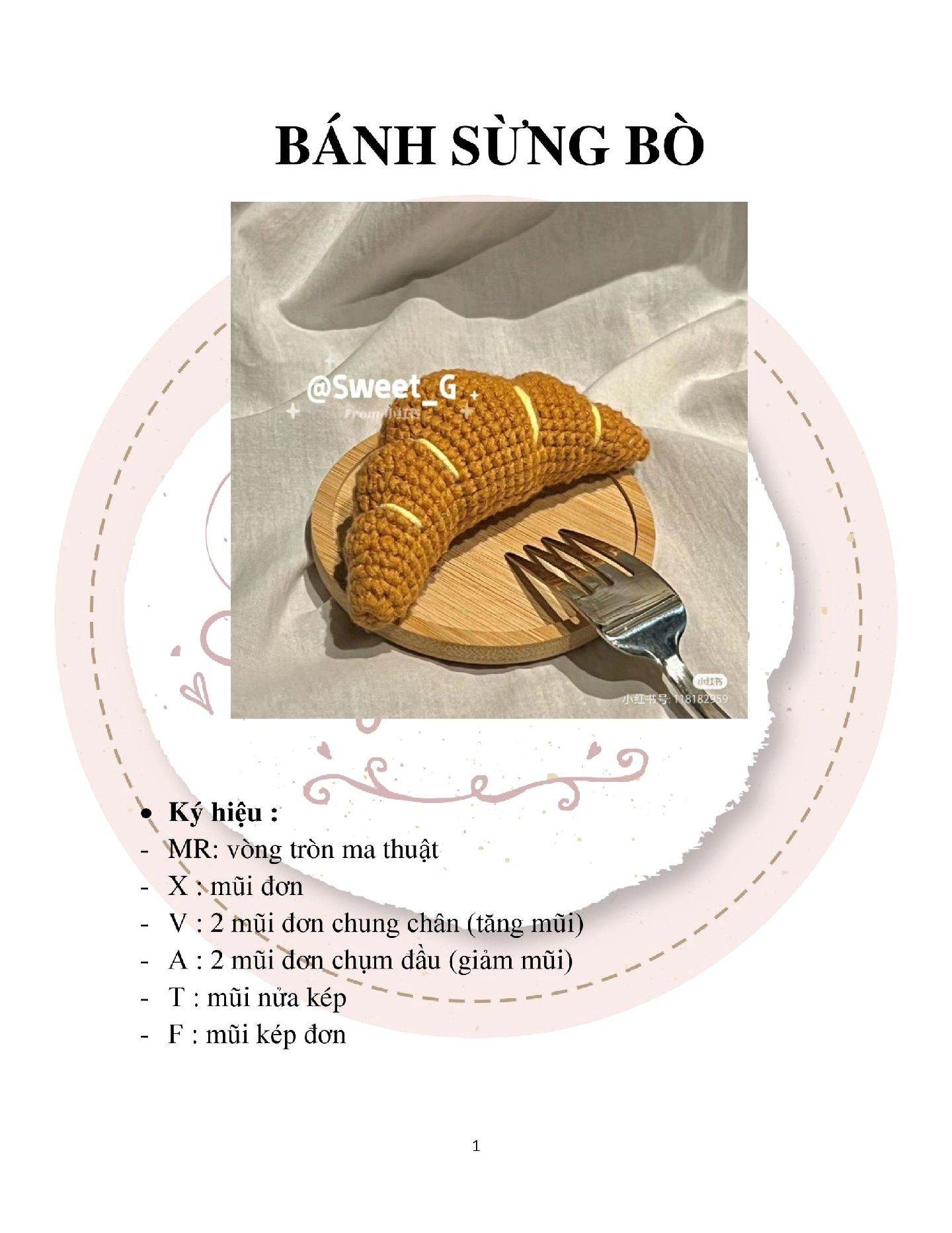 Hướng dẫn móc bánh sừng bò