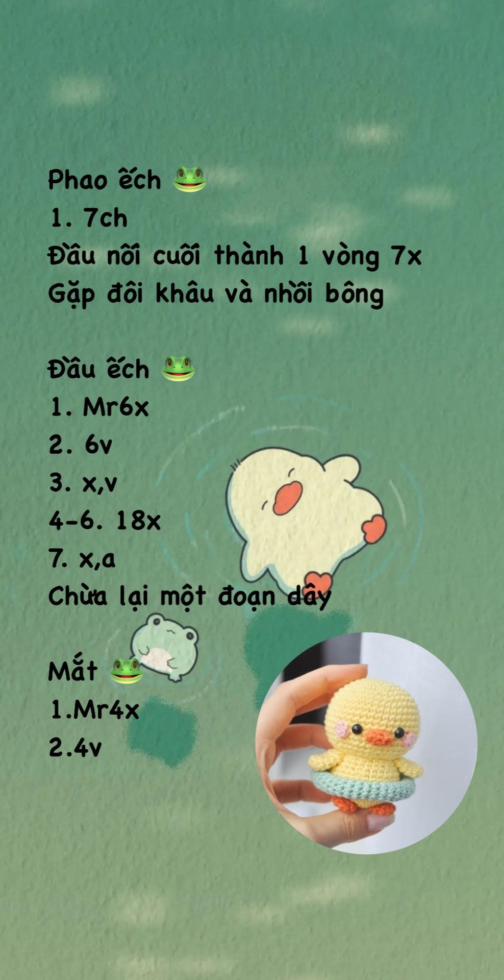 Hướng dẫn móc bé vịt đi bơi