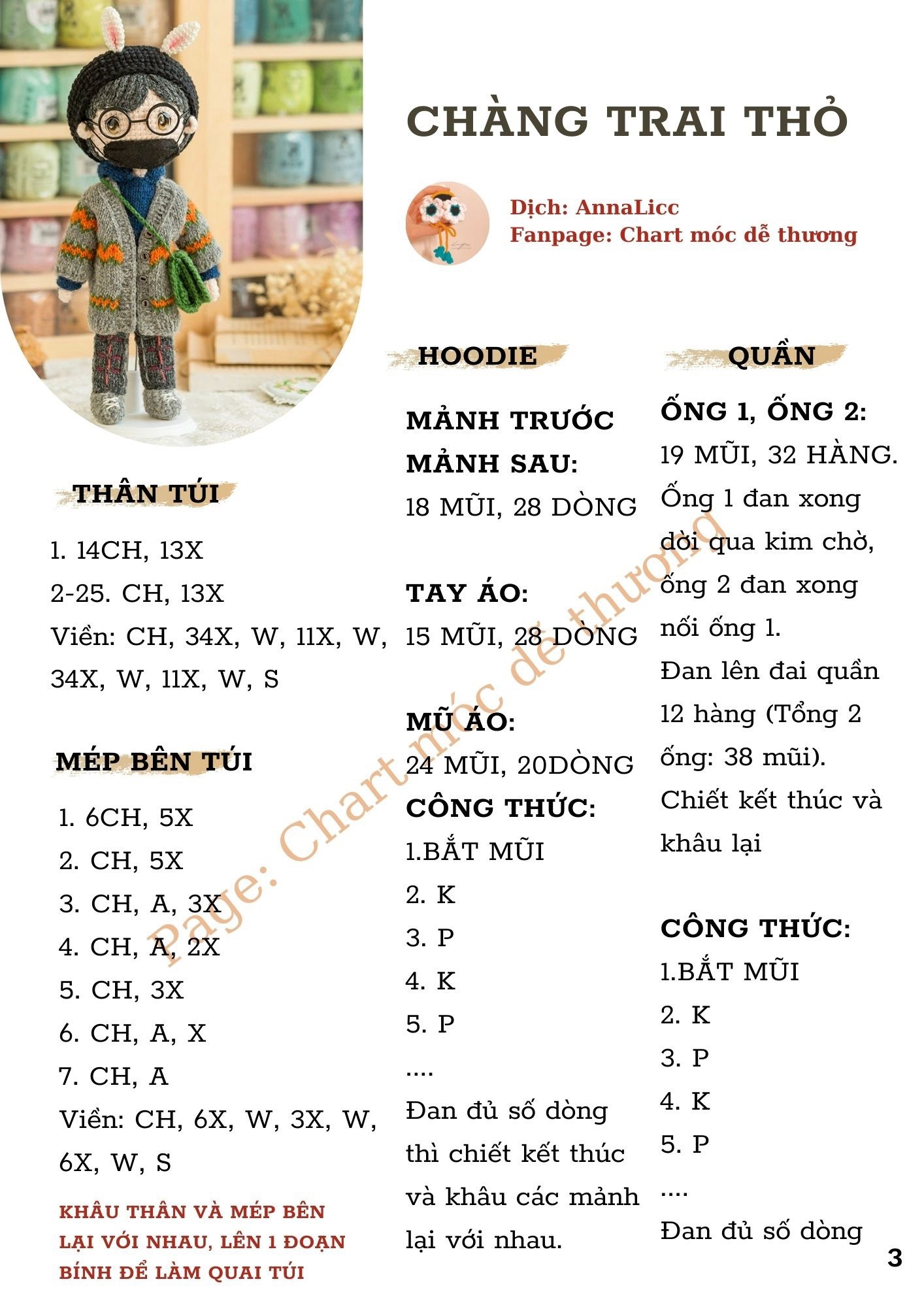 hướng dẫn móc búp bê chàng trai nhỏ