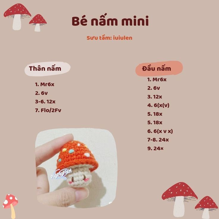 Hướng dẫn móc cá cảnh, chart cá taiyaky, bé nâm mini