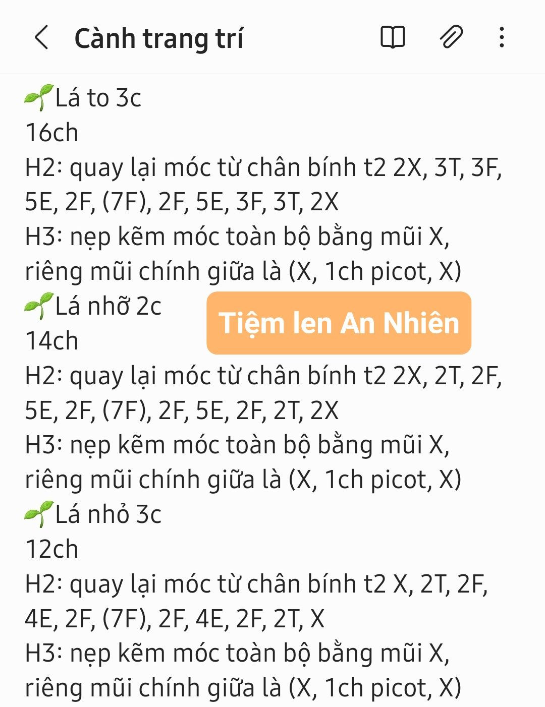 Hướng dẫn móc cành trang trí (cành lá cây)