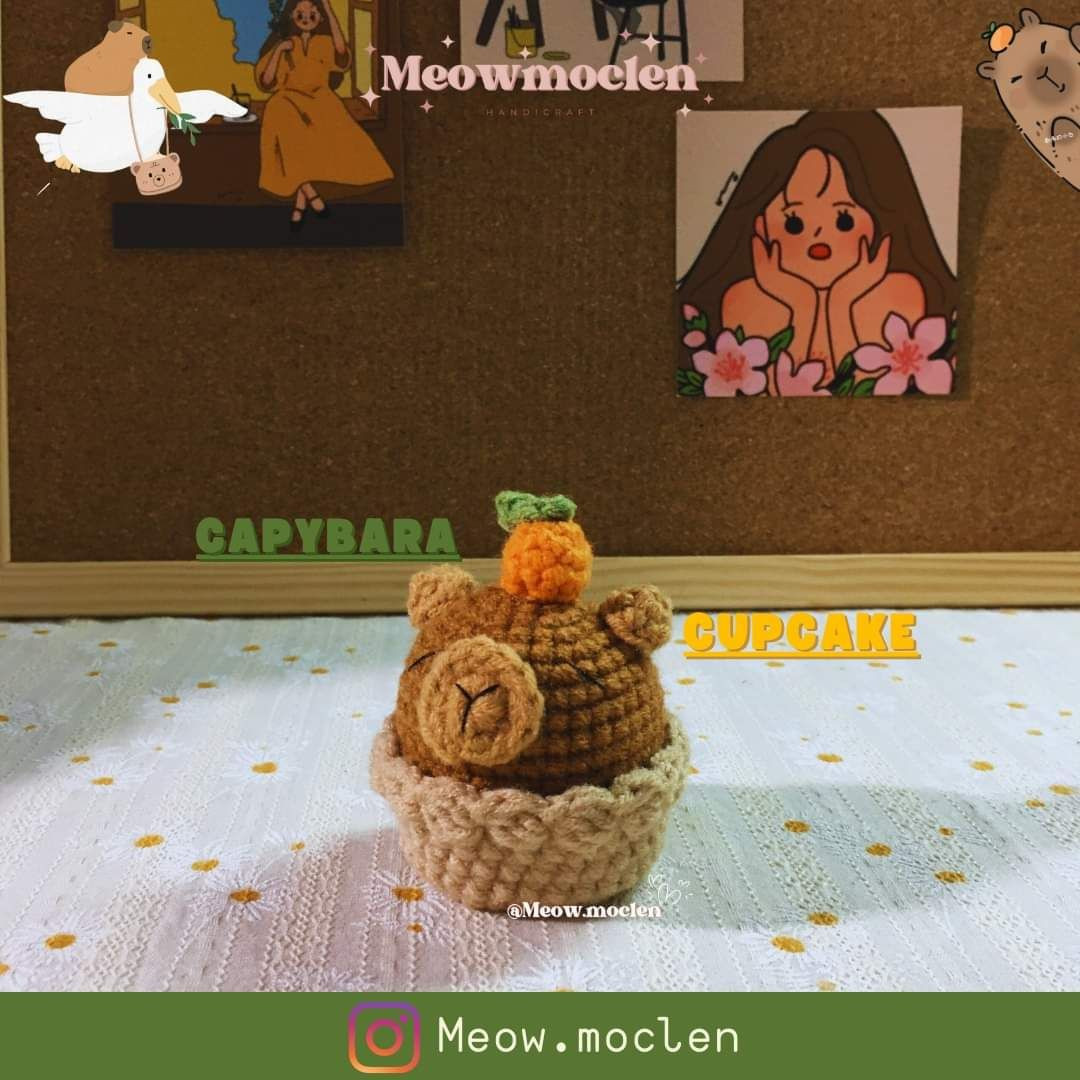 Hướng dẫn móc capybara cupcake