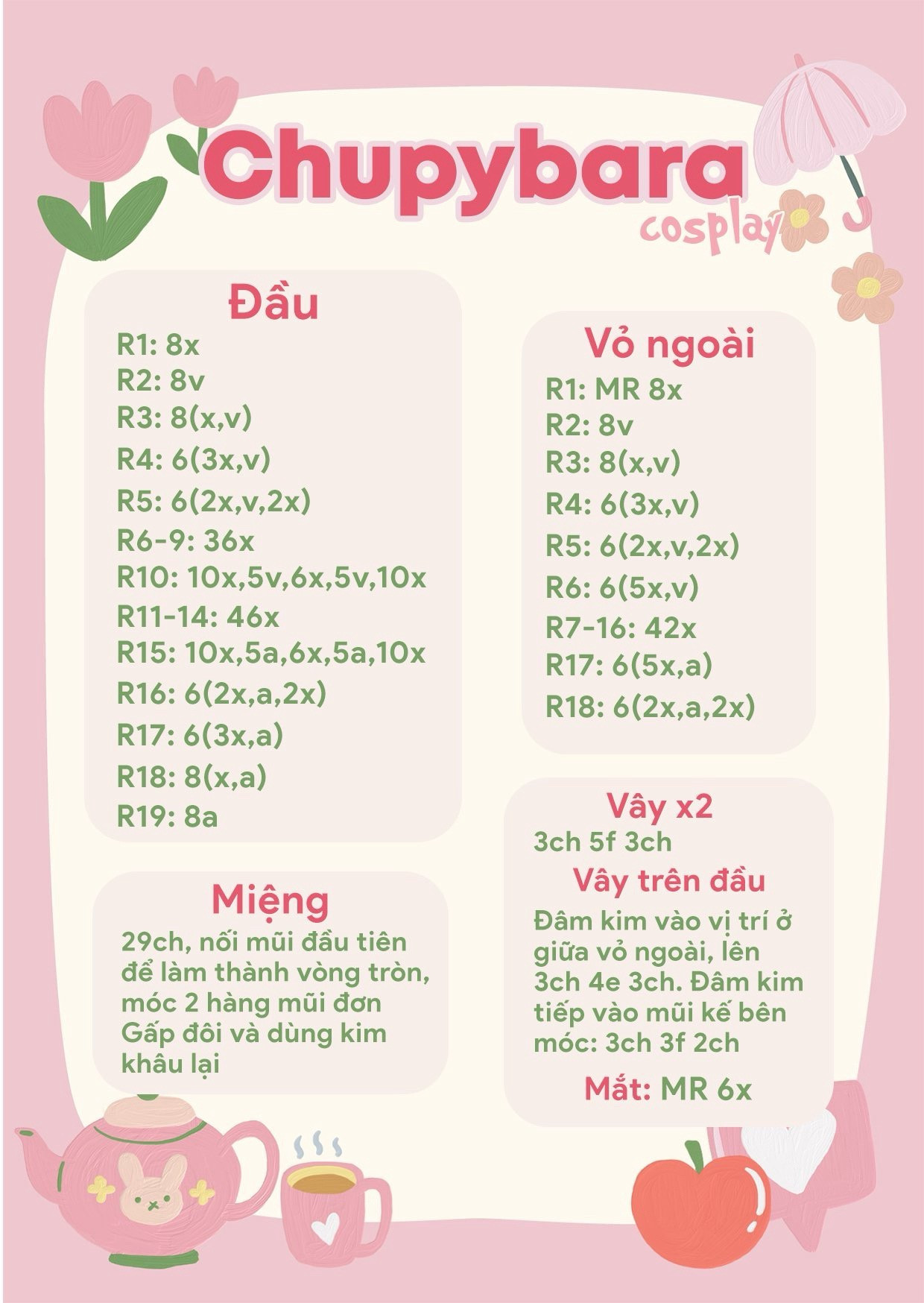 Hướng dẫn móc chupybara