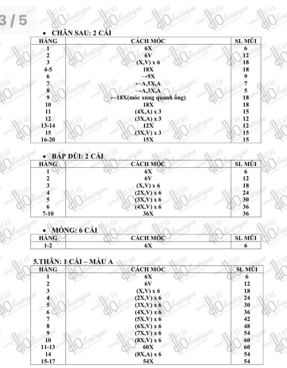 Hướng dẫn móc con cọp (con hổ)