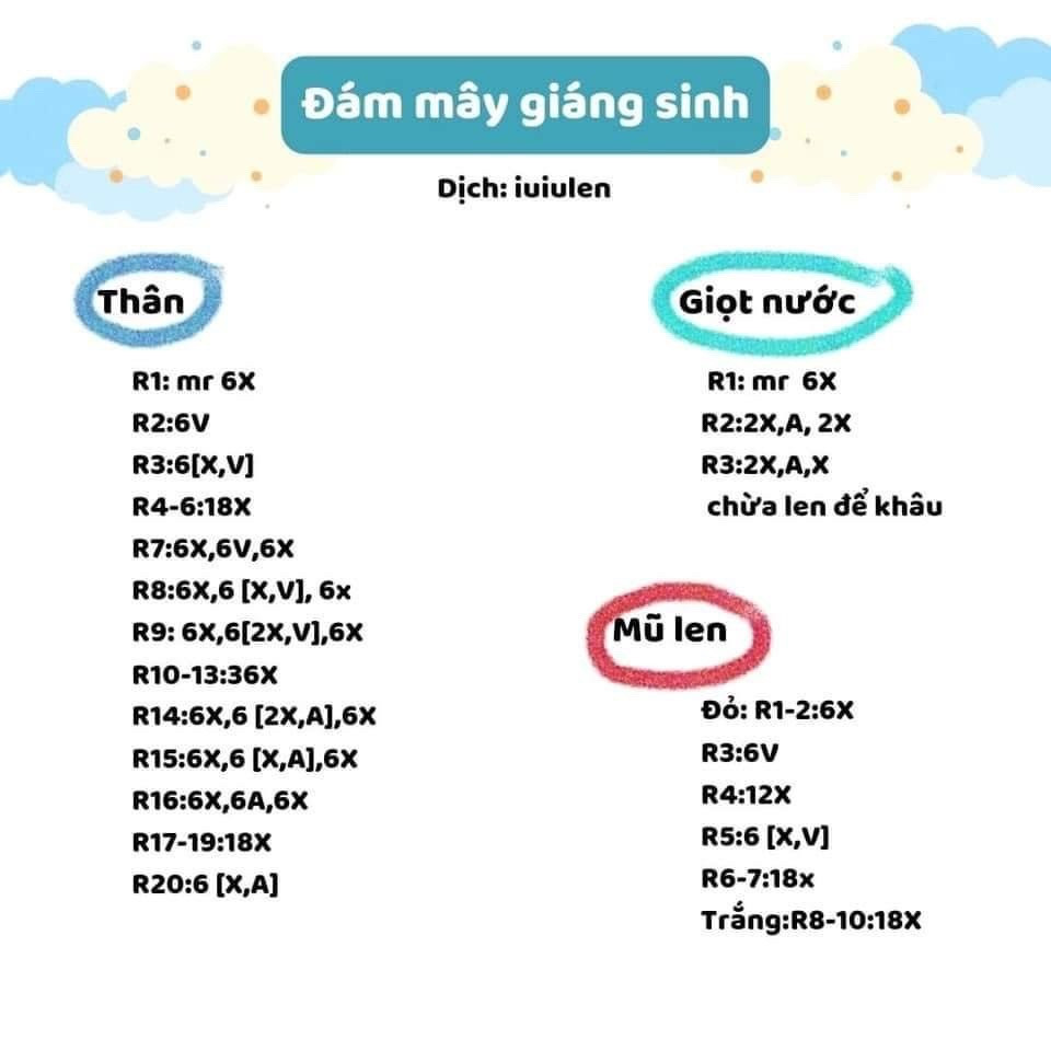 Hướng dẫn móc đám mây giáng sinh