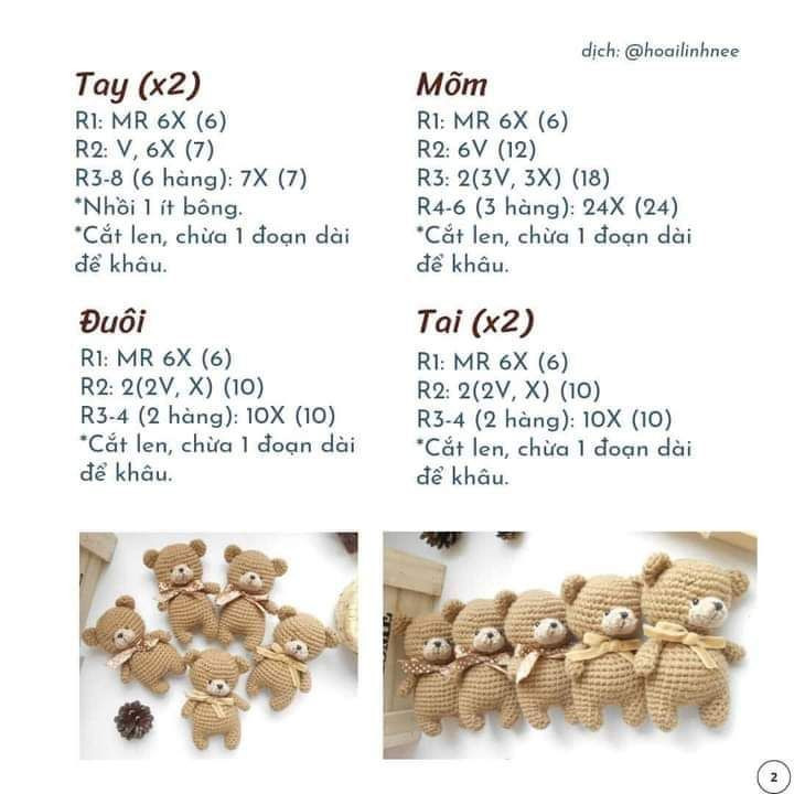 Hướng dẫn móc gấu teddy