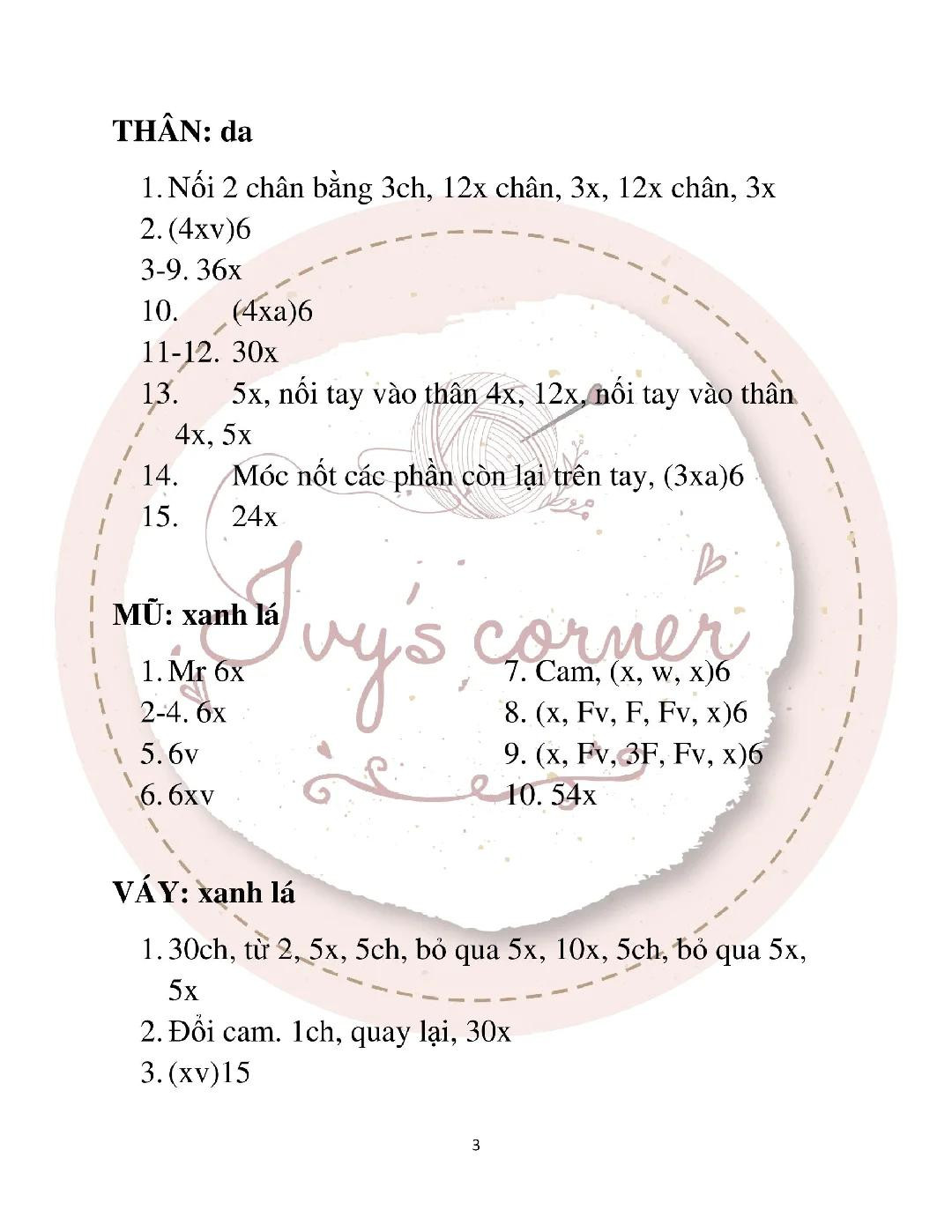 Hướng dẫn móc heo bí ngô đội mũ bí ngô.