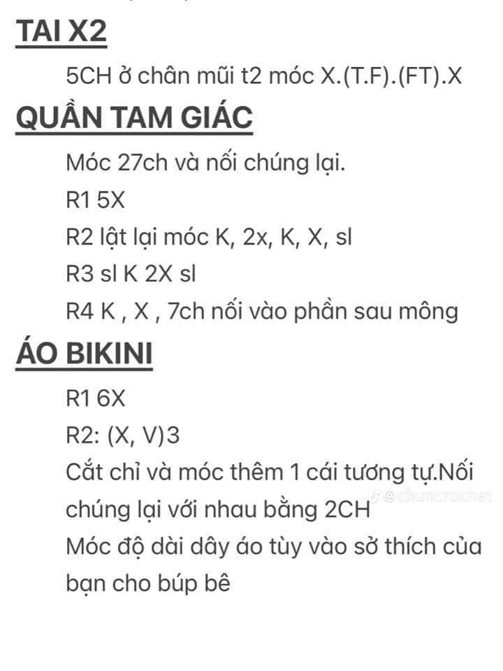 Hướng dẫn móc heo bikini sẹc xi đầu heo