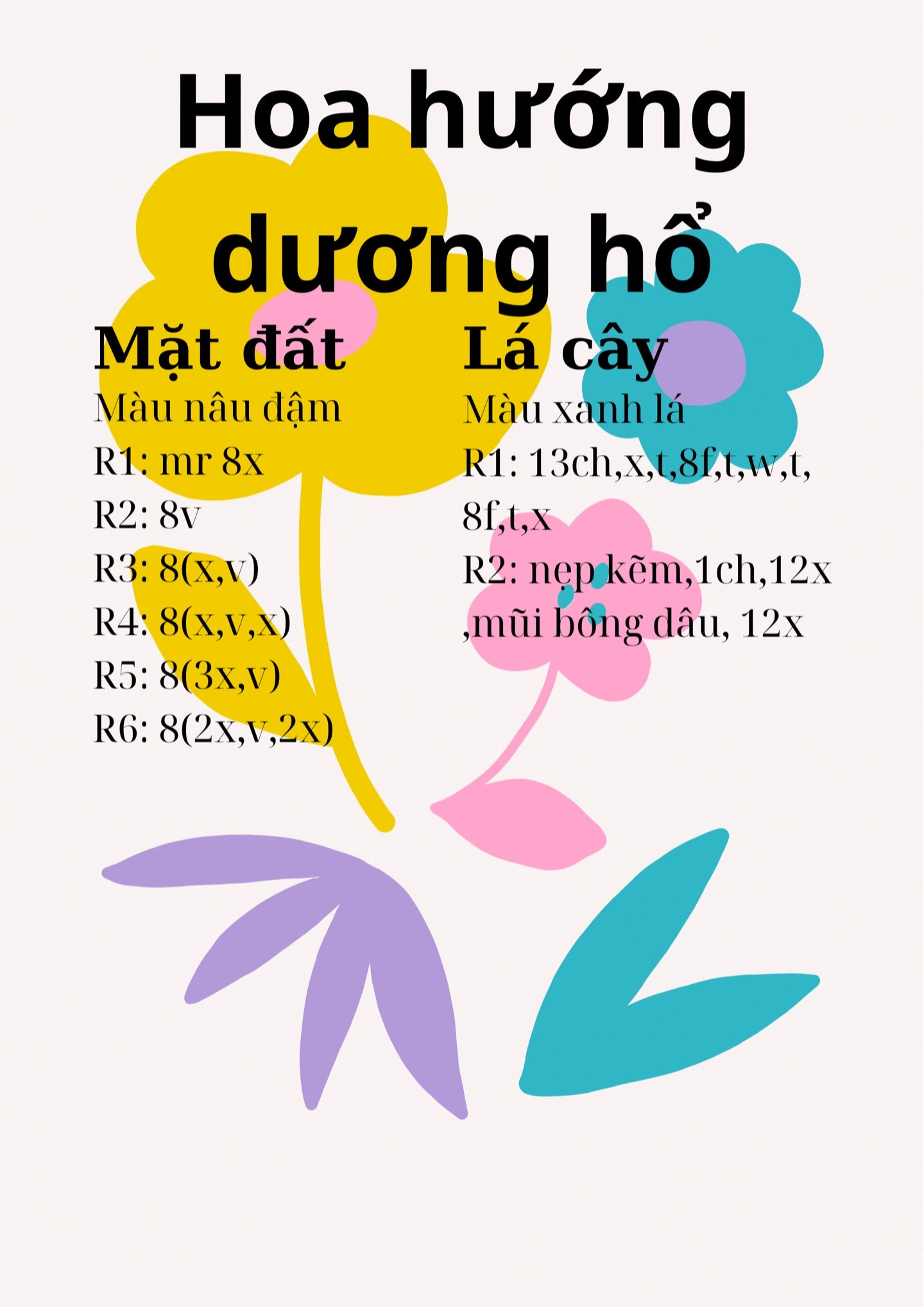 Hướng dẫn móc hoa hướng dương hổ