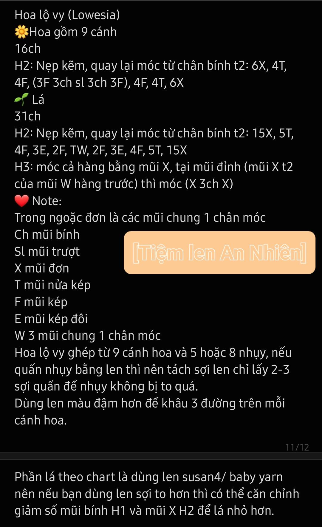 Hướng dẫn móc hoa lộ vy