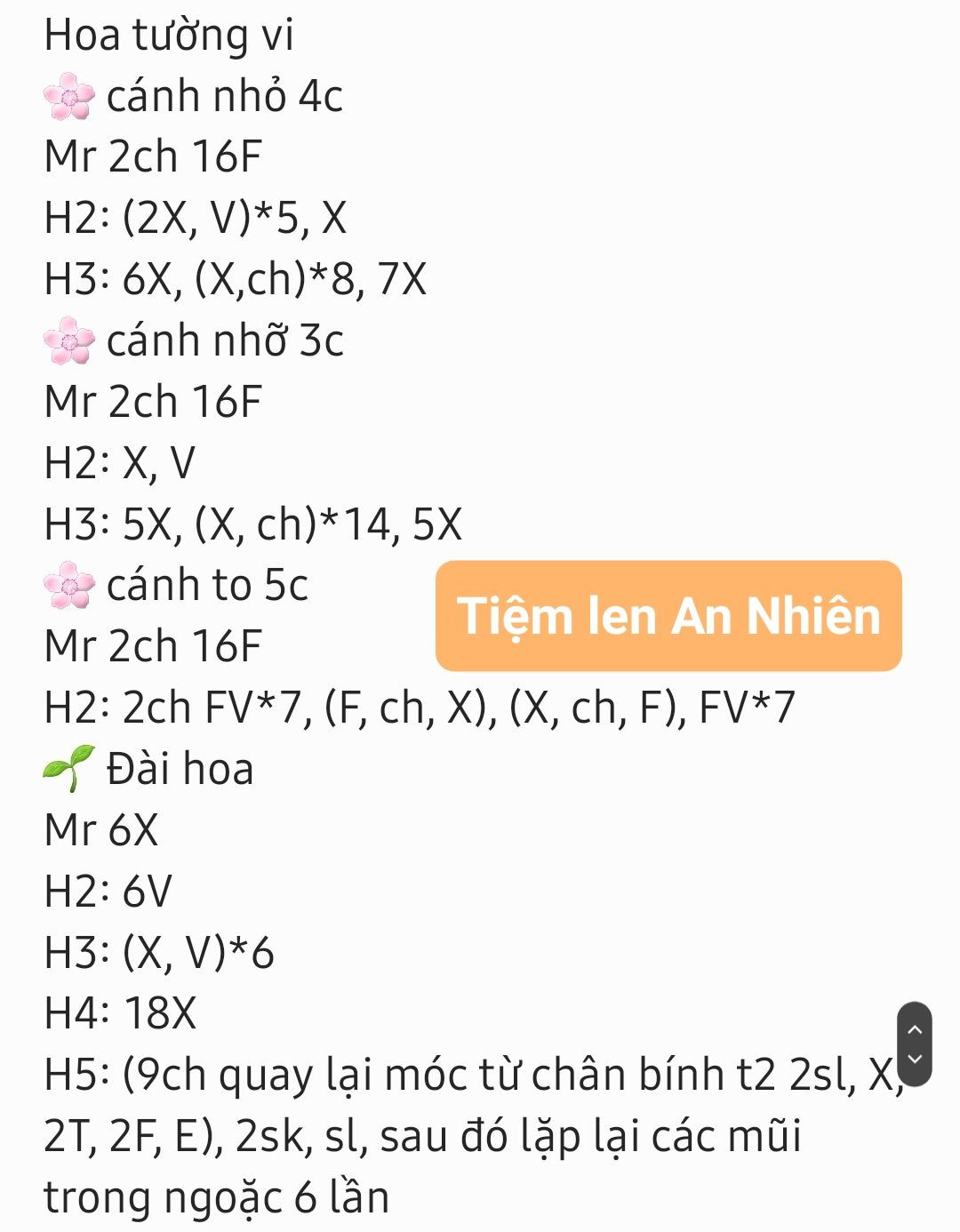 Hướng dẫn móc hoa tường vi