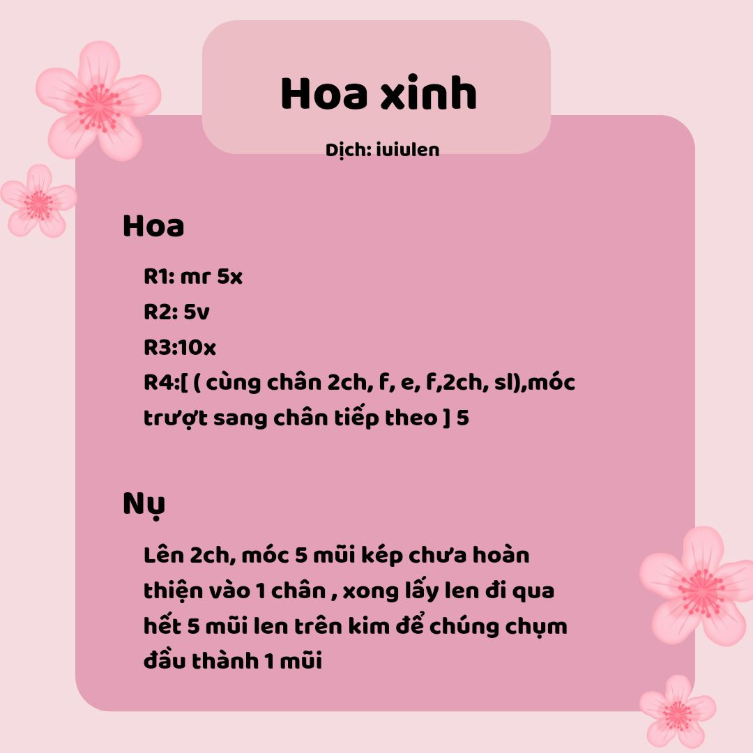 Hướng dẫn móc Hoa xinh