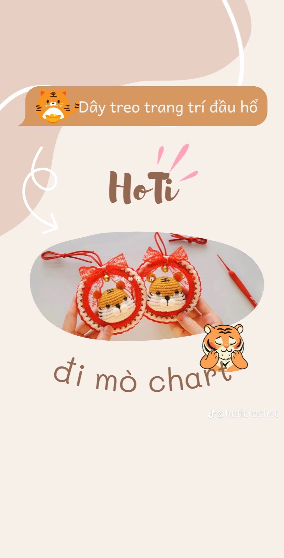 Hướng dẫn móc hũ đựng đồ dâu tây, rùa đựng đồ, con chuồn chuồn, dây treo trang trí đầu hổ