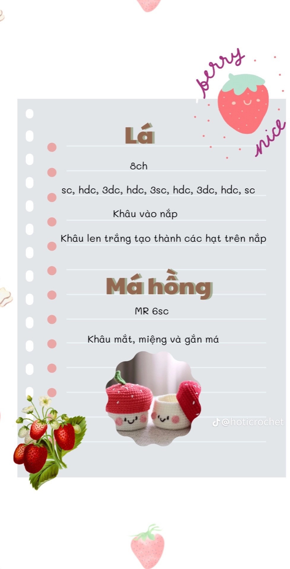 Hướng dẫn móc hũ đựng đồ dâu tây, rùa đựng đồ, con chuồn chuồn, dây treo trang trí đầu hổ