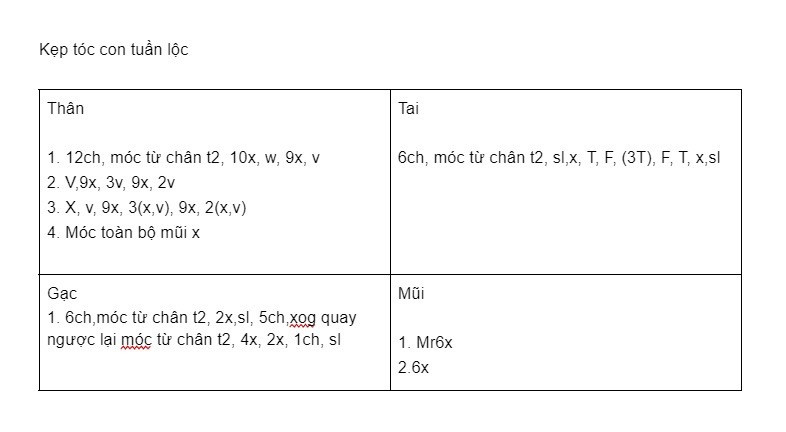 Hướng dẫn móc kẹp tóc tuần lộc.