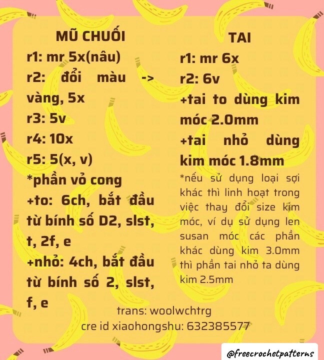 hướng dẫn móc khỉ đội mũ chuối