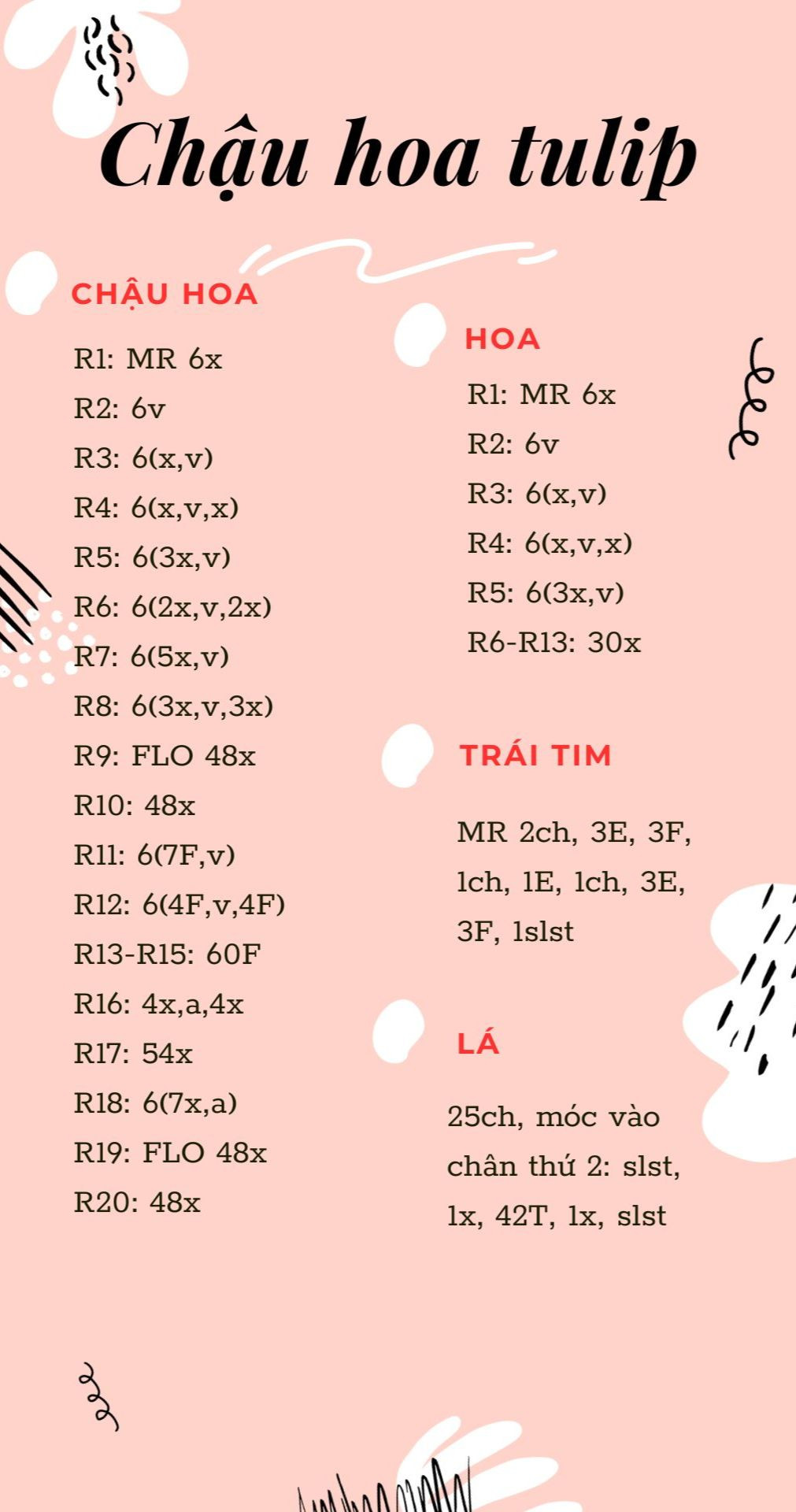 Hướng dẫn móc len chậu hoa tulip