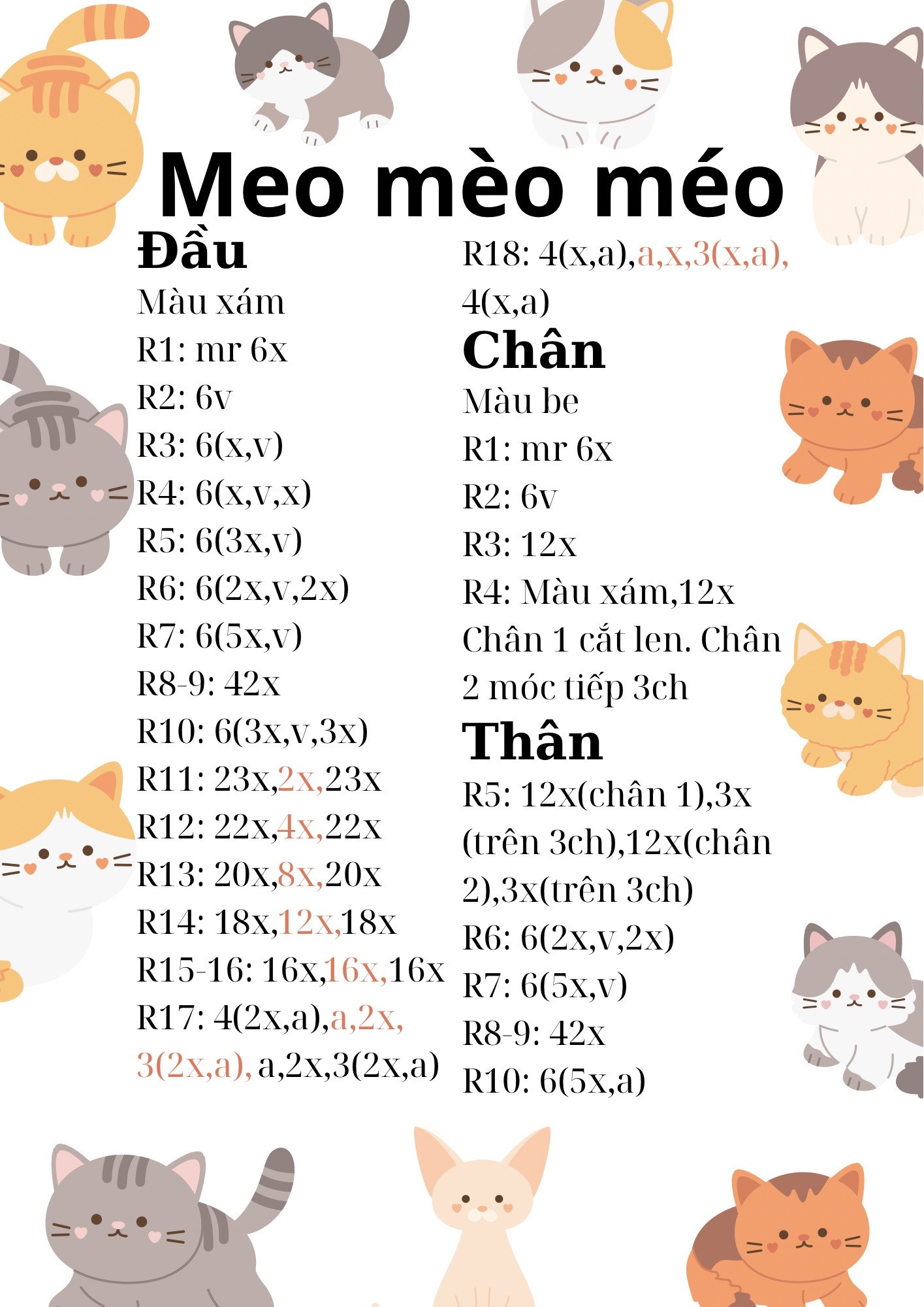 Hướng dẫn móc len meo mèo méo