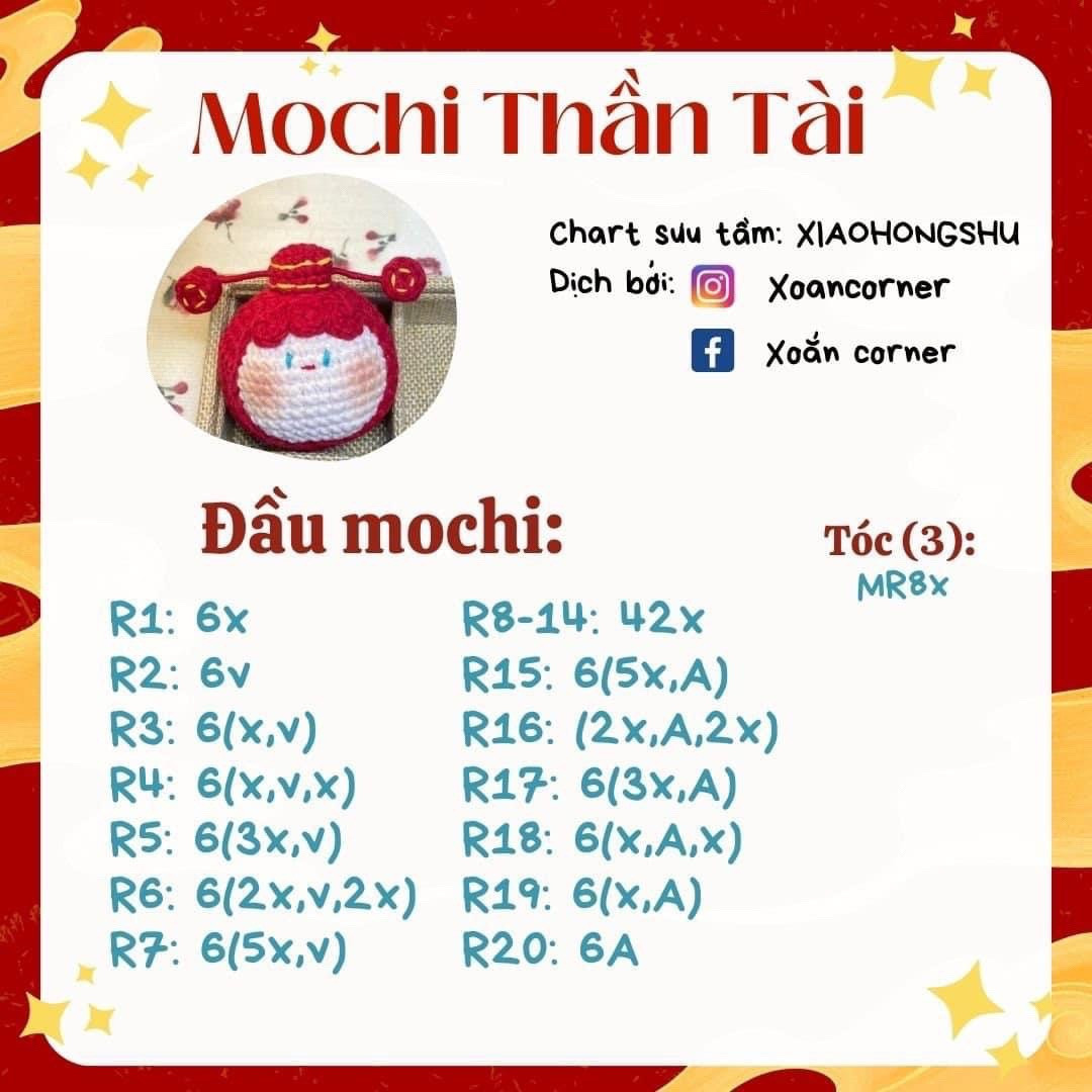 Hướng dẫn móc len mochi thần tài