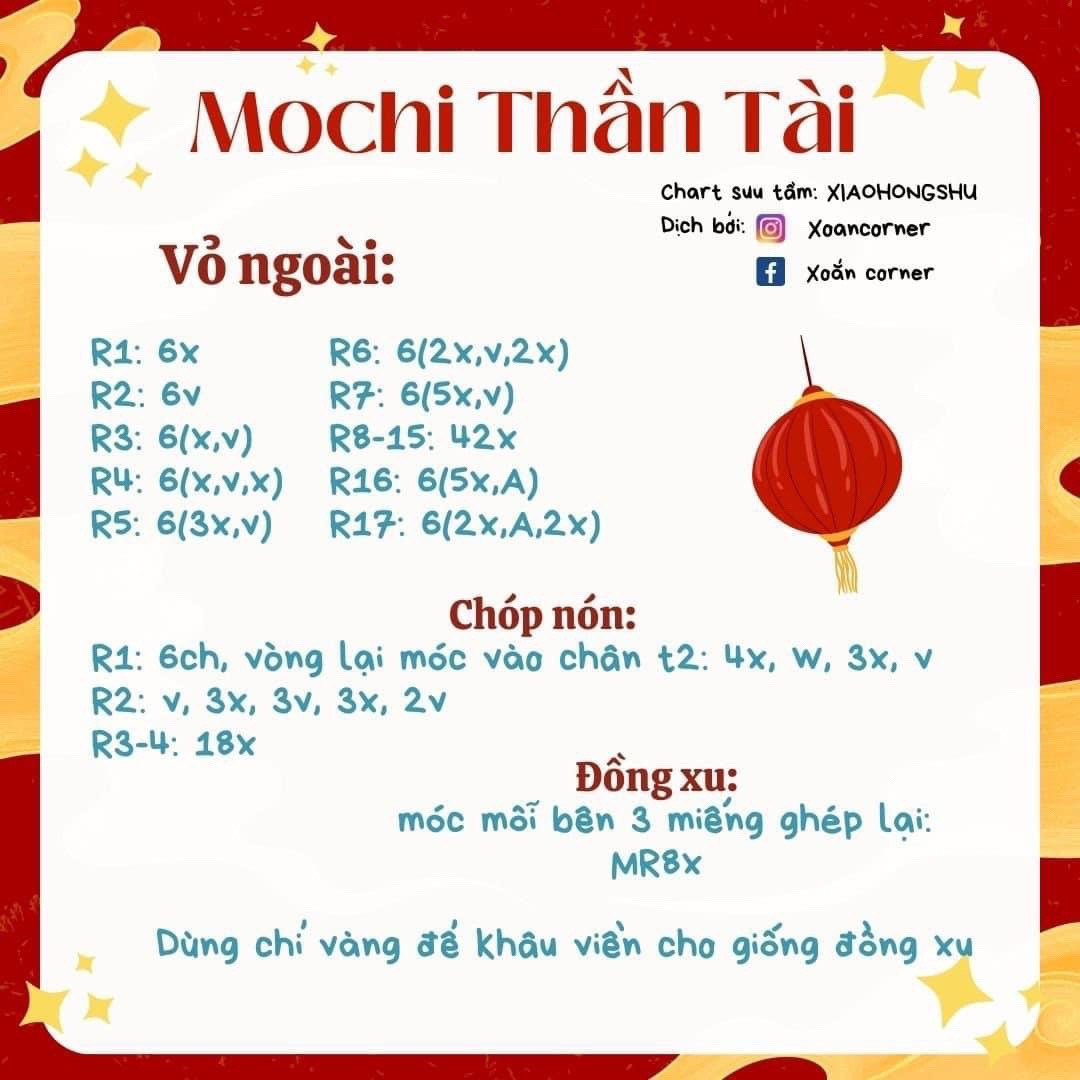 Hướng dẫn móc len mochi thần tài