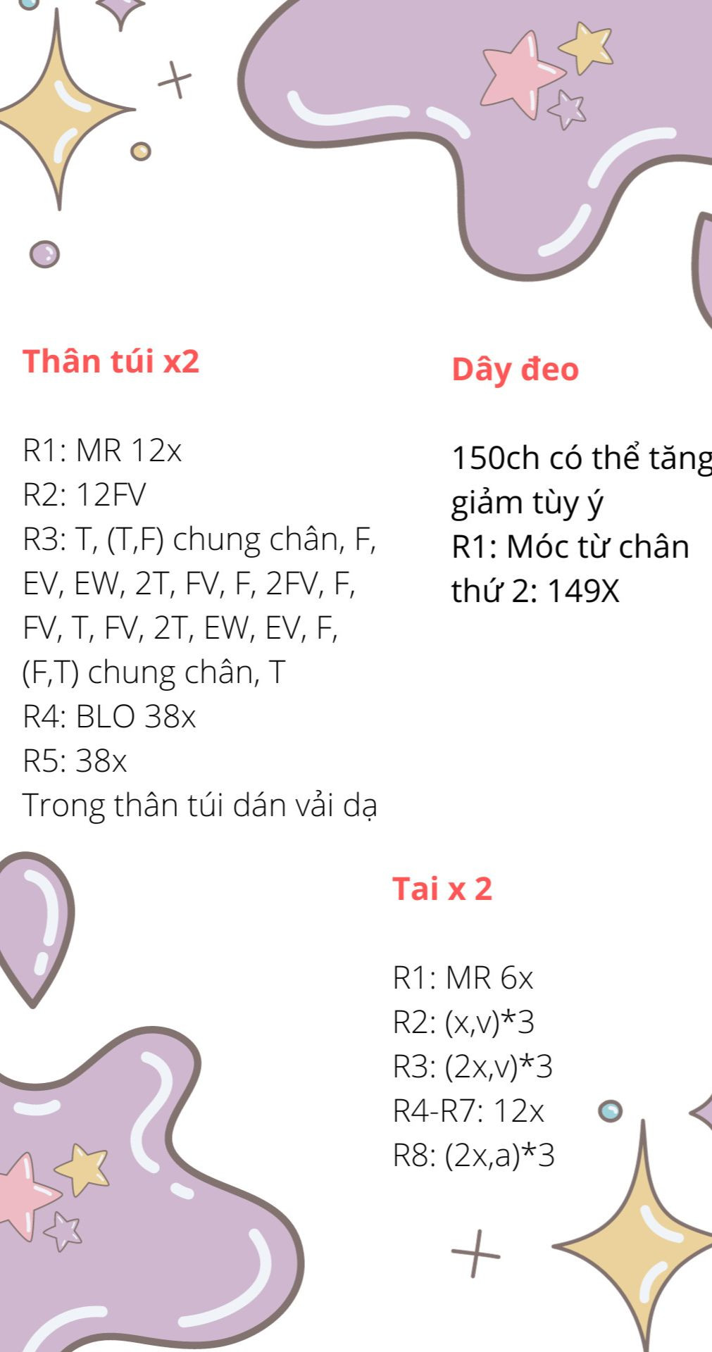 Hướng dẫn móc len túi thỏ