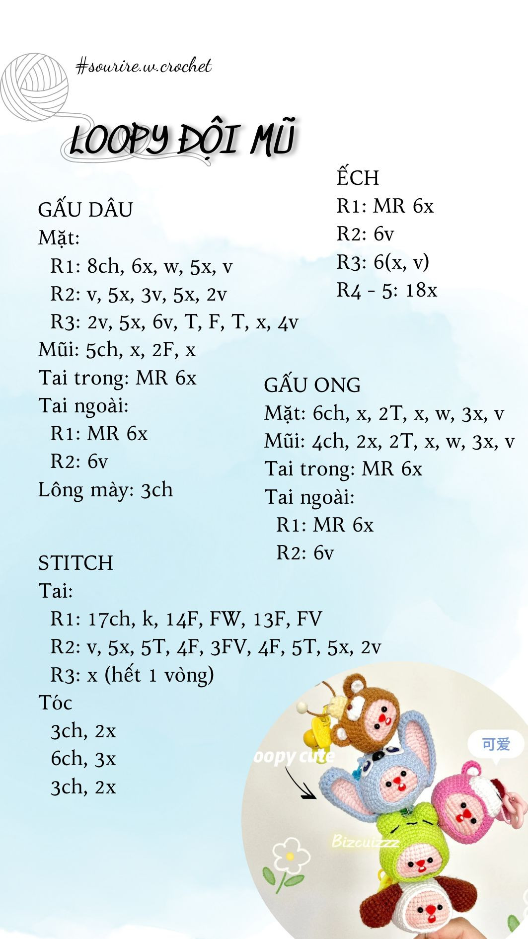 Hướng dẫn móc loopy đội mũ