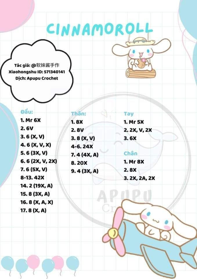 Hướng dẫn móc móc khóa cinnamoroll