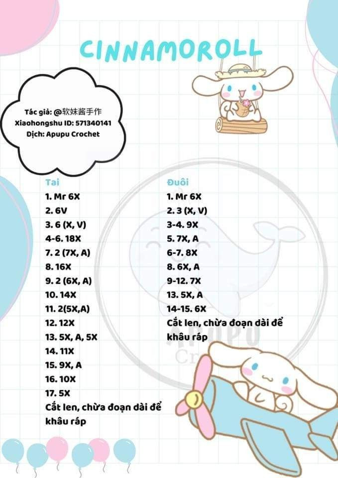 Hướng dẫn móc móc khóa cinnamoroll