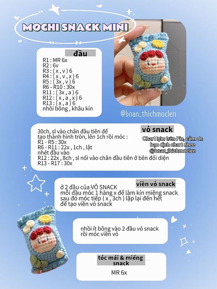 Hướng dẫn móc mochi snack mini