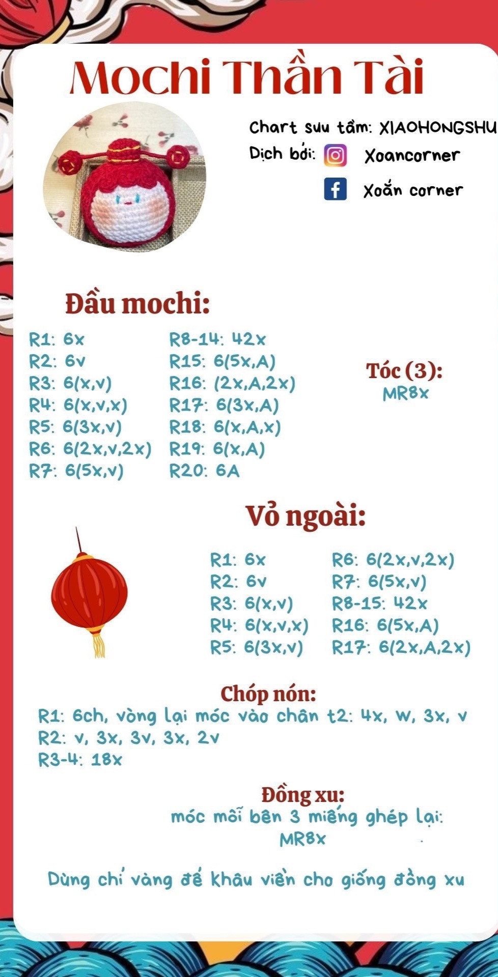 Hướng dẫn móc mochi thần tài