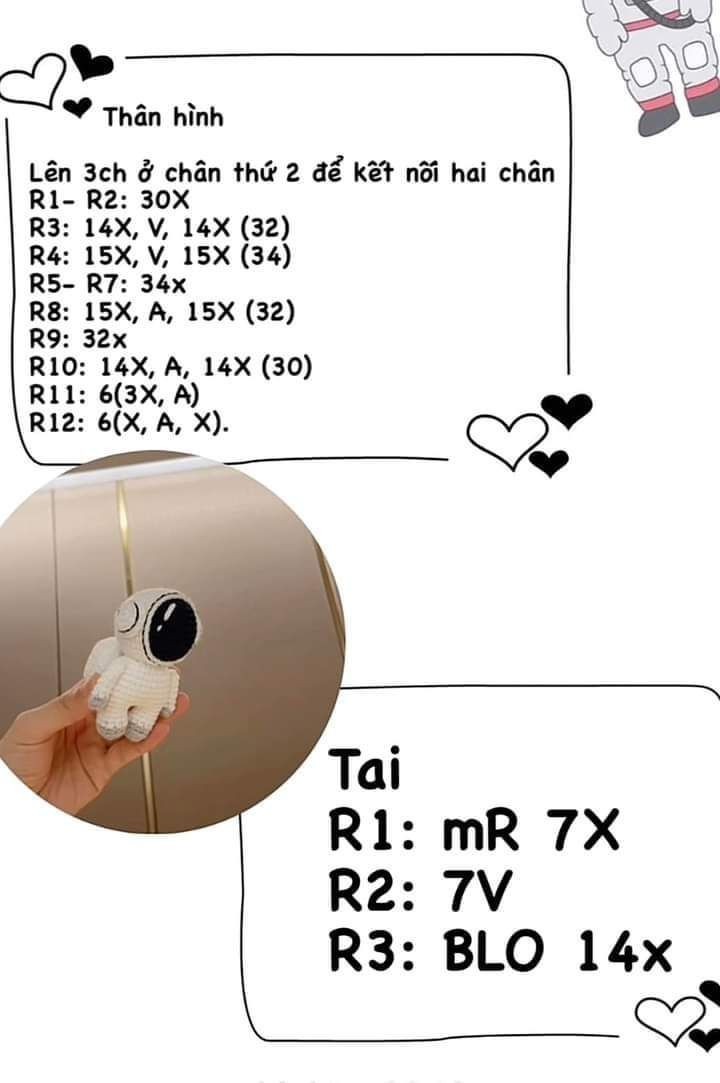 Hướng dẫn móc nhà du hành vũ trụ (phi hành gia)