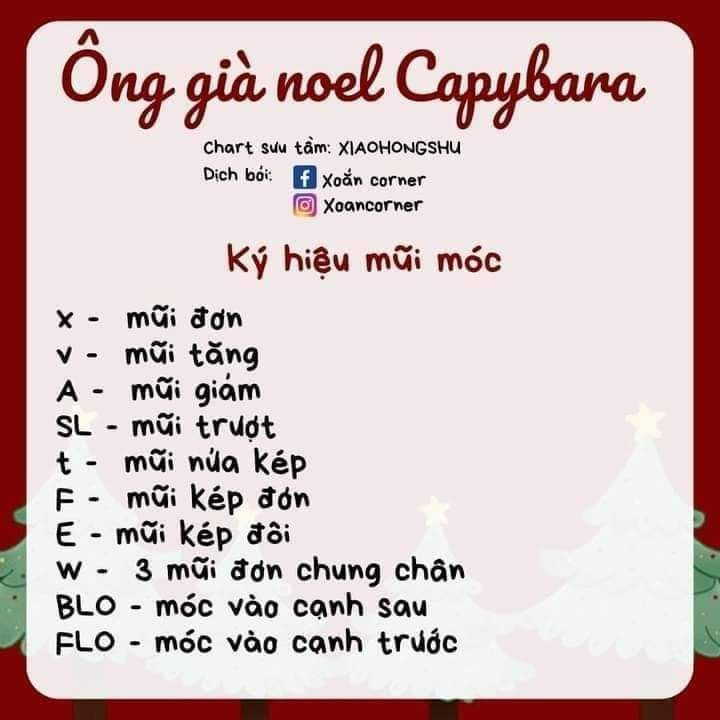 Hướng dẫn móc ông già noel capybara