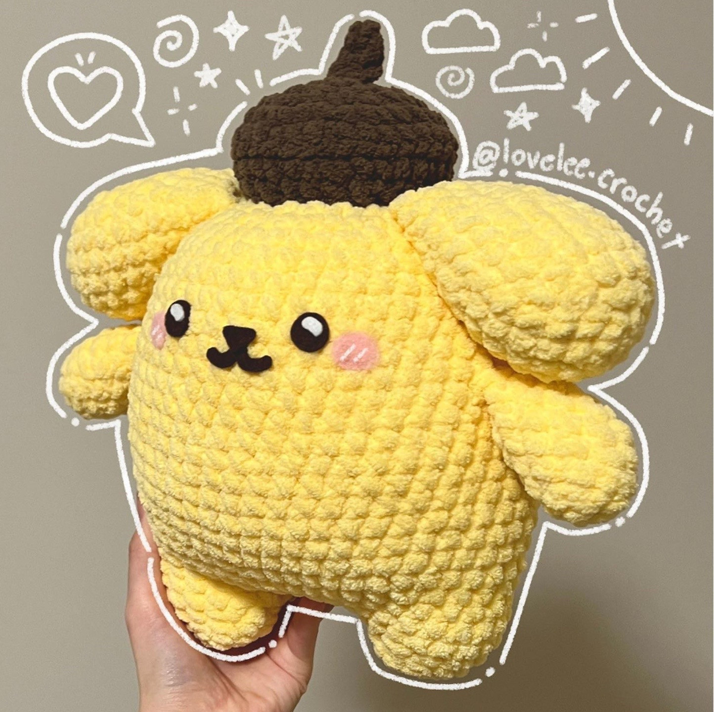 Hướng dẫn móc pompompurin crochet