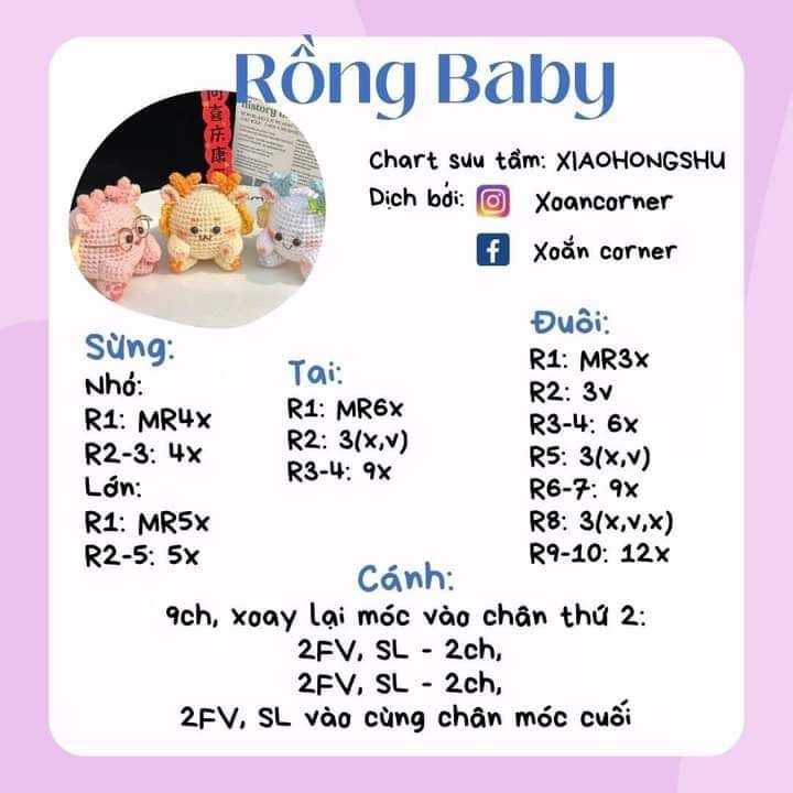 Hướng dẫn móc rồng baby